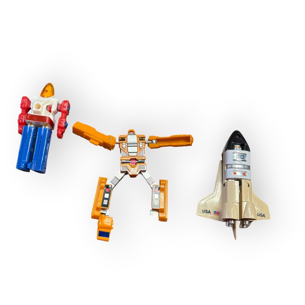 Vintage Go-Bots Action Figure Lot of 3 Spay-C Space Shuttle Transforming Robots